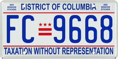 DC license plate FC9668