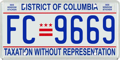 DC license plate FC9669