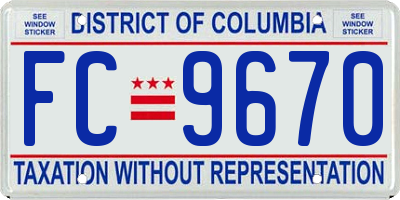 DC license plate FC9670