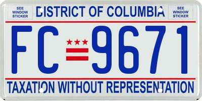 DC license plate FC9671