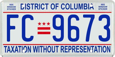 DC license plate FC9673