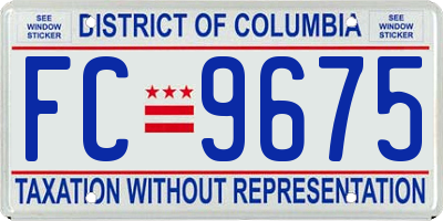 DC license plate FC9675