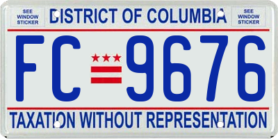 DC license plate FC9676