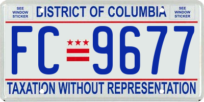 DC license plate FC9677