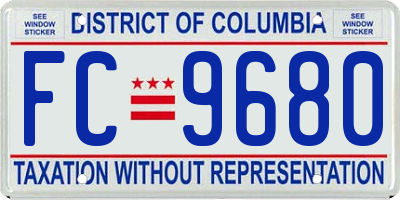 DC license plate FC9680