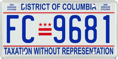 DC license plate FC9681