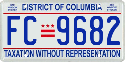 DC license plate FC9682