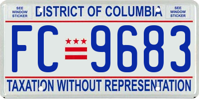 DC license plate FC9683