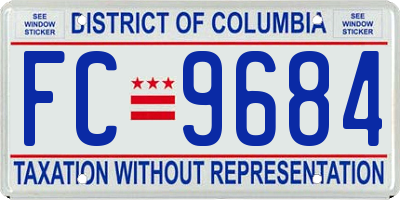 DC license plate FC9684