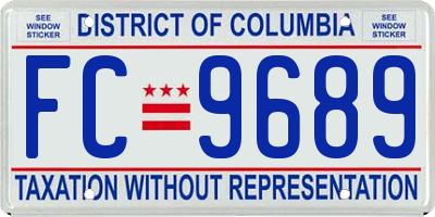 DC license plate FC9689