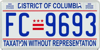 DC license plate FC9693