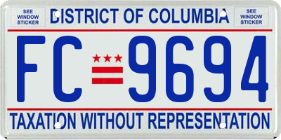 DC license plate FC9694