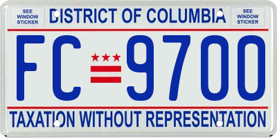 DC license plate FC9700