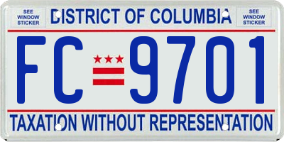 DC license plate FC9701