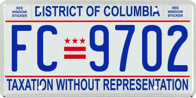 DC license plate FC9702