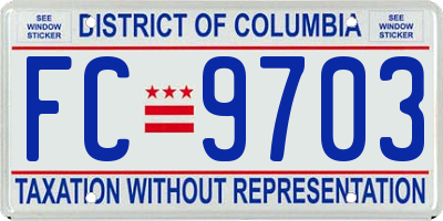 DC license plate FC9703