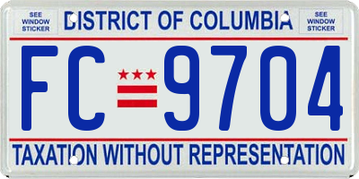 DC license plate FC9704