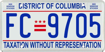 DC license plate FC9705