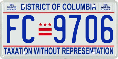 DC license plate FC9706