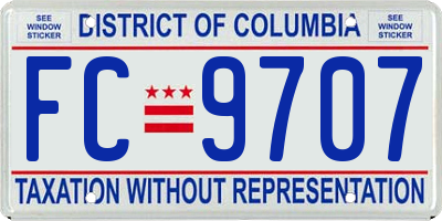 DC license plate FC9707