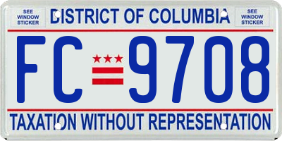 DC license plate FC9708