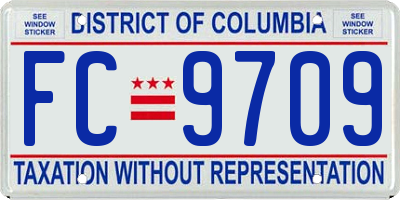 DC license plate FC9709