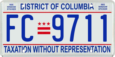 DC license plate FC9711