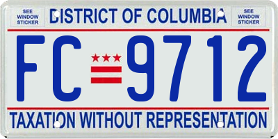 DC license plate FC9712