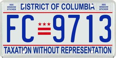 DC license plate FC9713