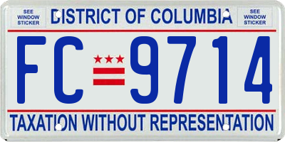 DC license plate FC9714