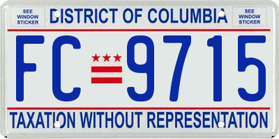 DC license plate FC9715