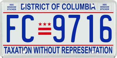 DC license plate FC9716