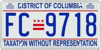 DC license plate FC9718