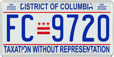 DC license plate FC9720