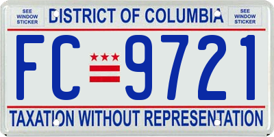 DC license plate FC9721