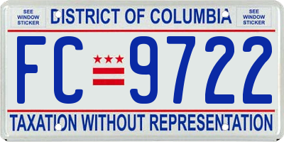 DC license plate FC9722