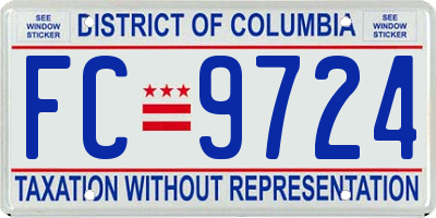 DC license plate FC9724