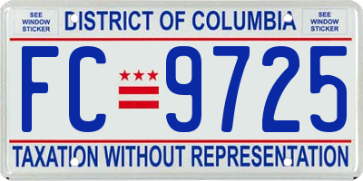 DC license plate FC9725