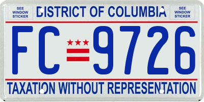 DC license plate FC9726