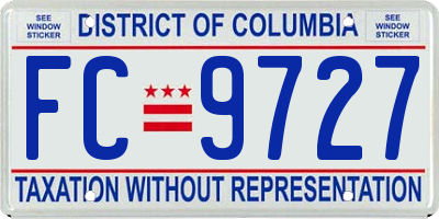 DC license plate FC9727