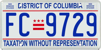 DC license plate FC9729