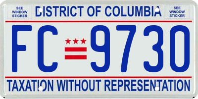 DC license plate FC9730