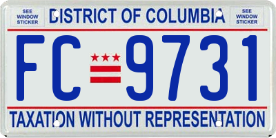 DC license plate FC9731