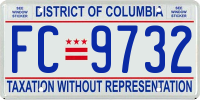 DC license plate FC9732