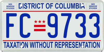 DC license plate FC9733