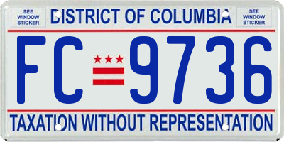 DC license plate FC9736