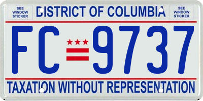 DC license plate FC9737