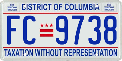 DC license plate FC9738