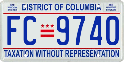 DC license plate FC9740