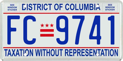 DC license plate FC9741